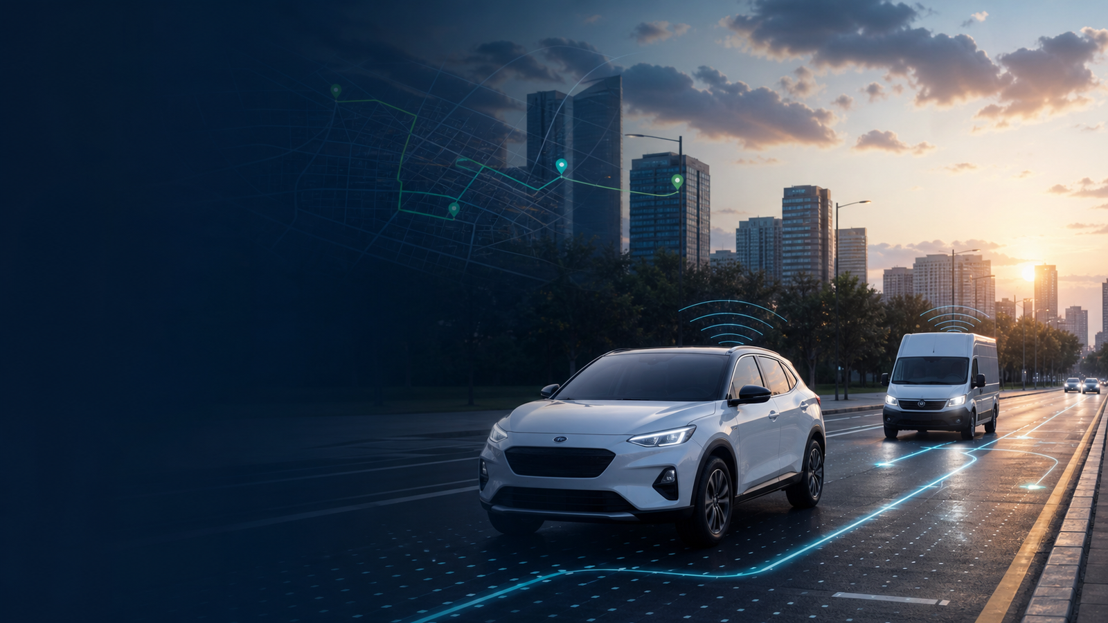 Veiculos monitorados por rastreamento GPS em ambiente urbano